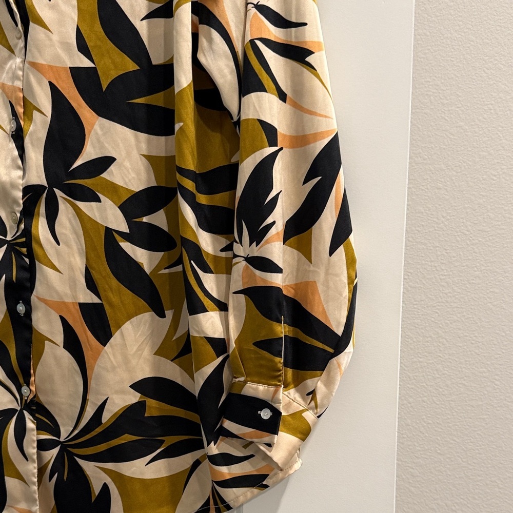Haver London Floral Button-Up tunic Blouse sz m - Picture 3 of 6
